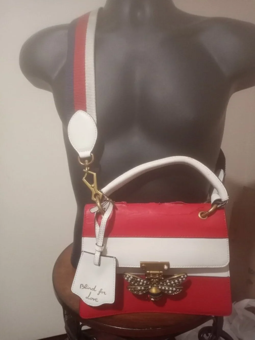 GUCCI Queen Margaret Bee Top Handle 2 way Shoulder Handbag Women - Picture 1 of 16